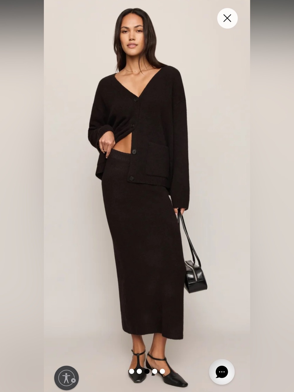 z supply cozy moment brown sweater midi knit skirt size small NEW
